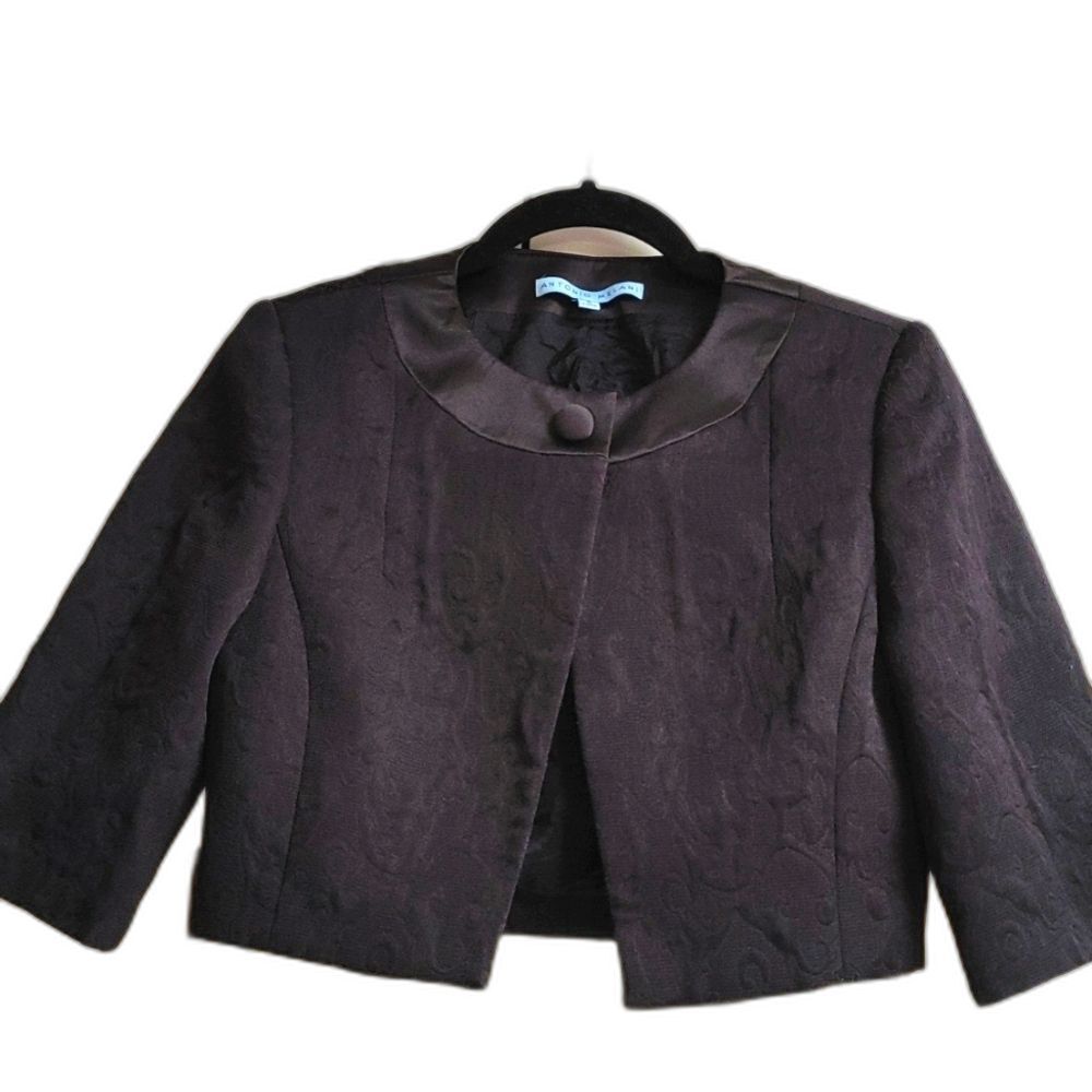 Antonio Melani Black Jacquard Bolero Size O